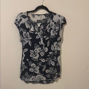 Stylus Basic Floral Dolman Cap Sleeve Size Small